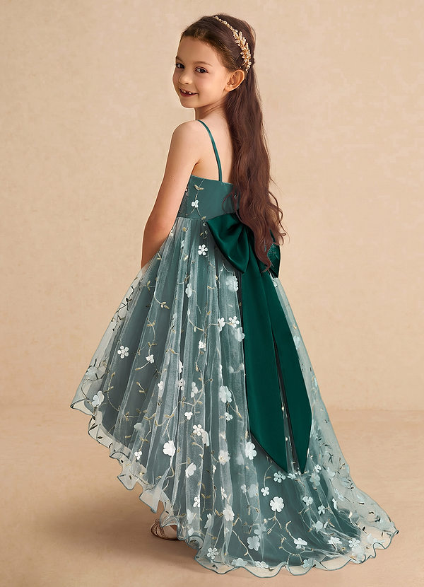 Celia Flower Girl Dresses Pine A-Line Spaghetti Strap Tulle Dress image1