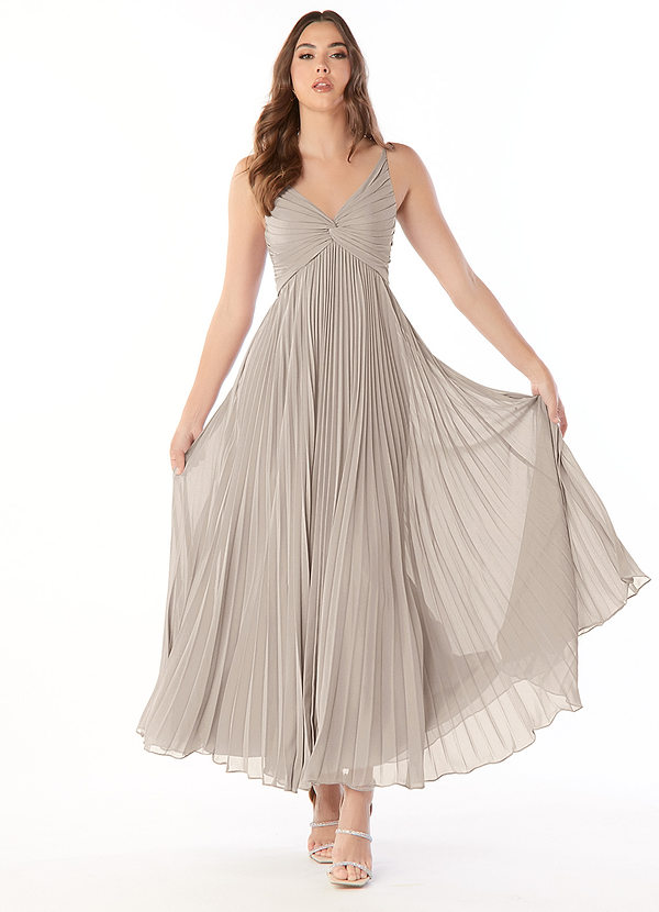 Azazie Raychelle Bridesmaid Dresses A-Line V-Neck Chiffon Ankle-Length Dress image1
