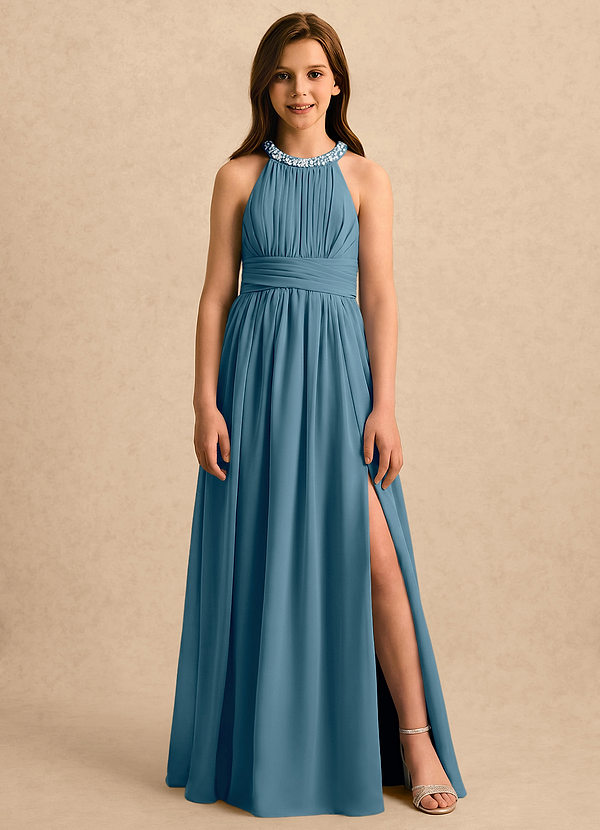 Azazie Aria Girls Formal Blommflicksklänningar Klänning A-Line i Chiffong Plisserad image1