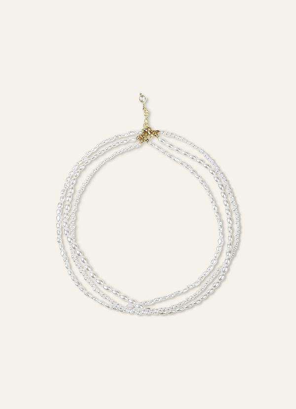 Multi Layer Pearl Choker Necklace front