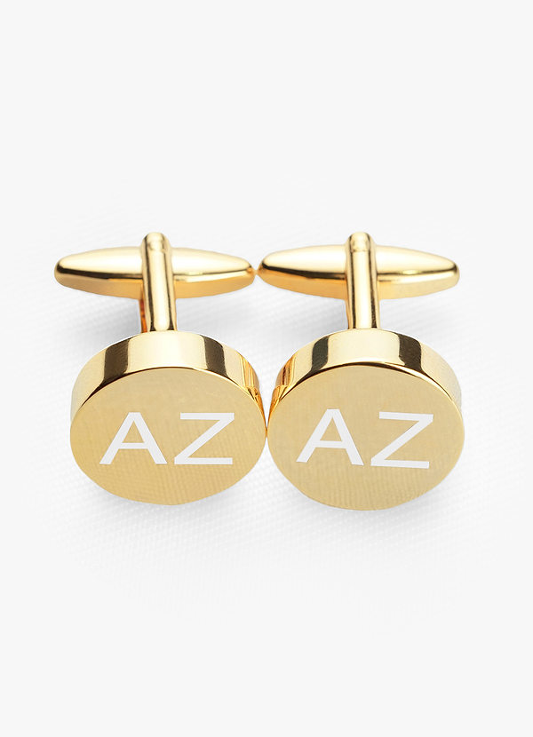 front Personalized Rounded Metal Cuff Links