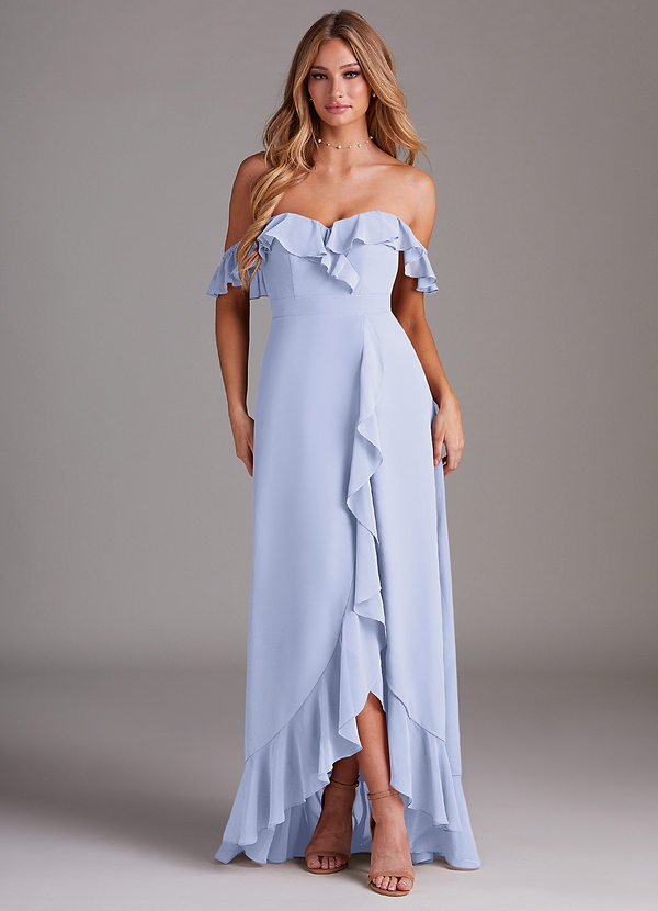 Azazie Lyra Bridesmaid Dresses Lavender A-Line Chiffon Convertible Dress image1