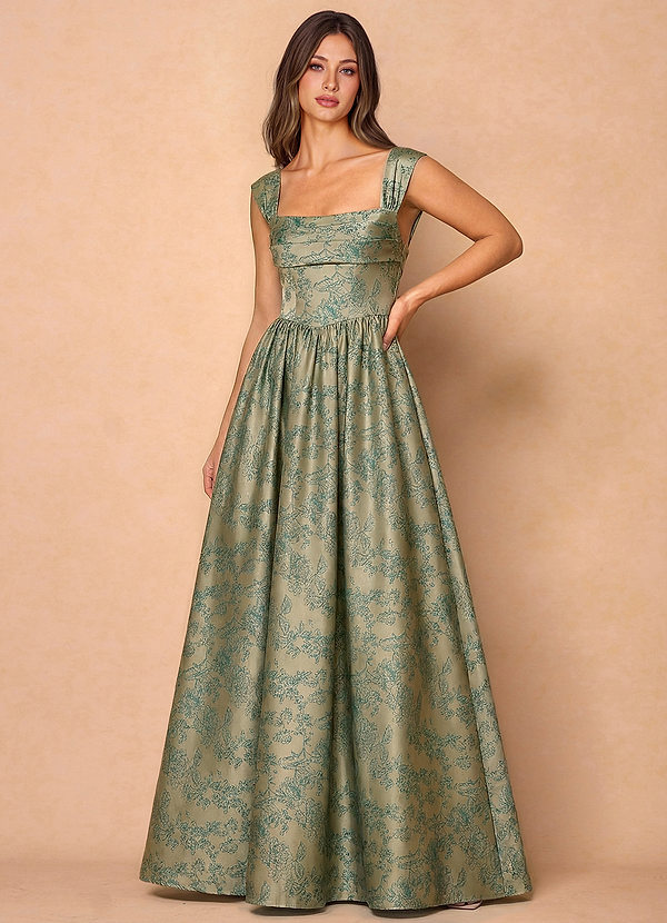 Runa Platinum Teal Maxi Dress image1