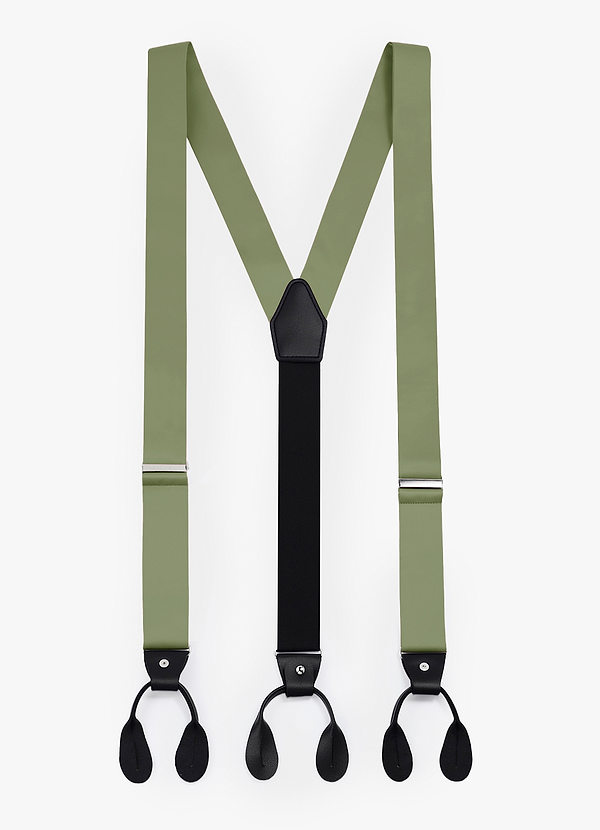 front Matte Satin Button-End Tuxedo Suspenders