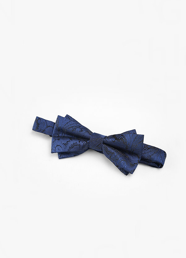 front Men's Blue Floral Bow Tie