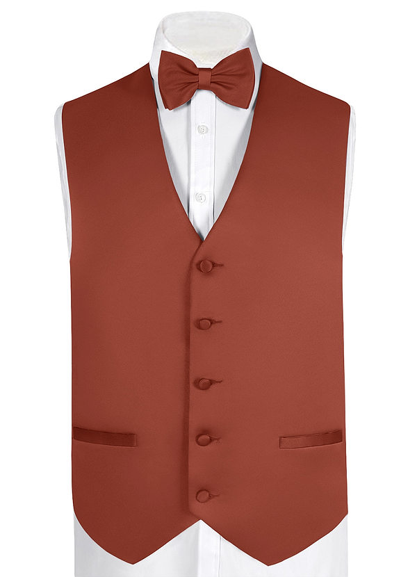 front Ensemble gilet et nœud papillon en satin mat