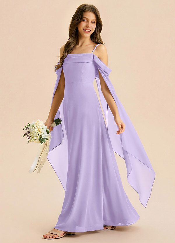 Azazie Moana Junior Lilac A-Line Pleated Chiffon Dress image1