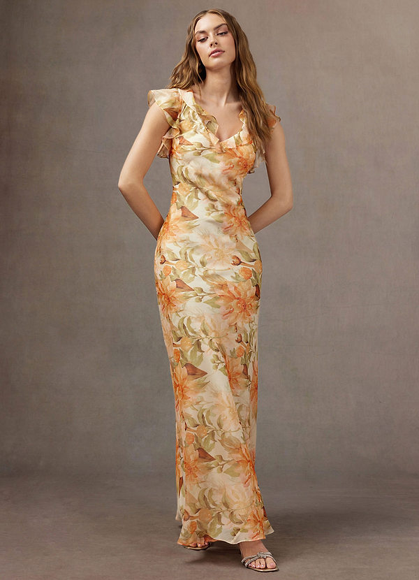 Ingrid Peach Bloom Maxi Dress image1