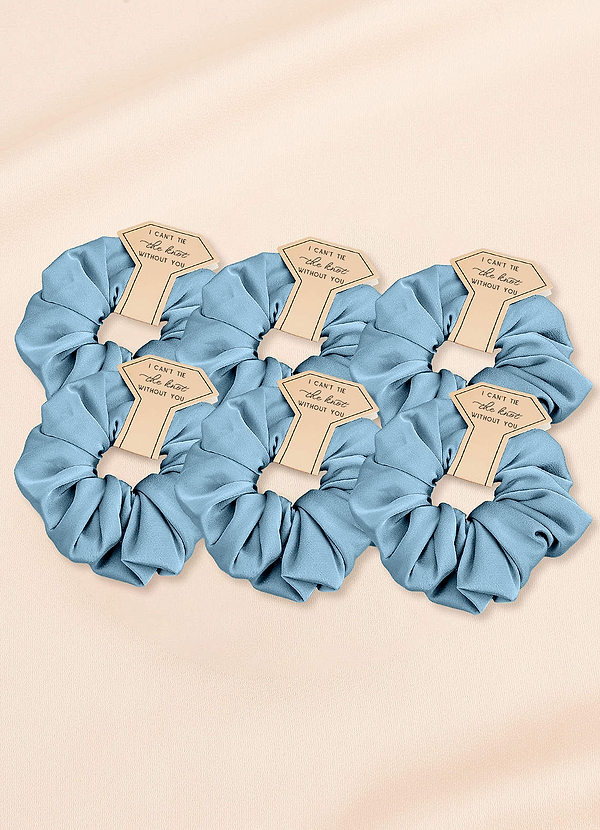 front Bijpassende kleur bruidsmeisjes stretch satijnen oversize scrunchie set