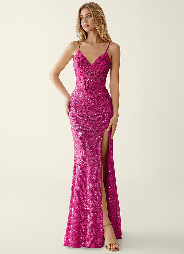 Noellress Rose Lace Sequin Embroidery Beading Prom Dress image1