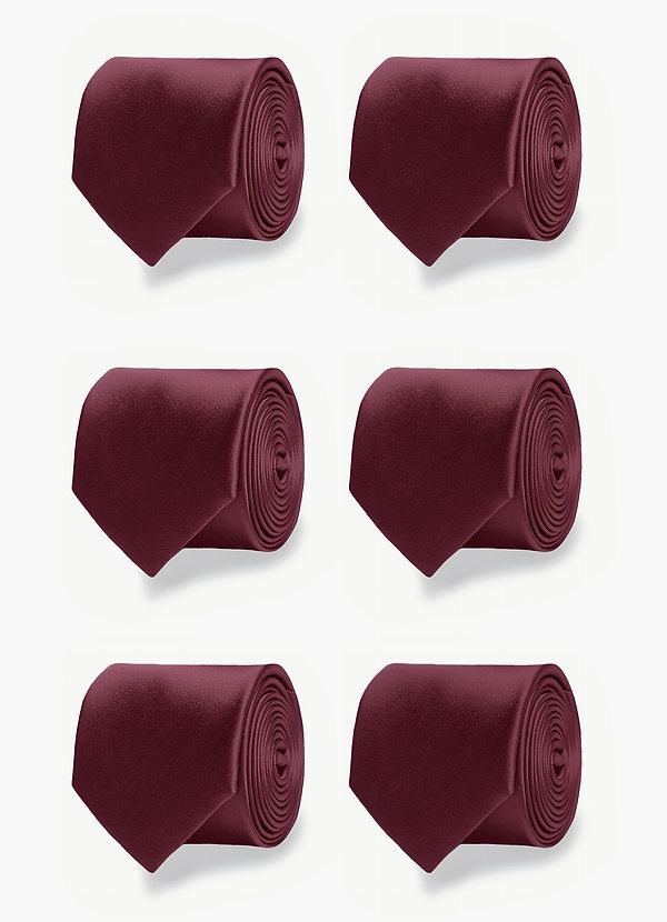 front Matte Satin Matching Groomsmen Tie Set – 6 Pieces
