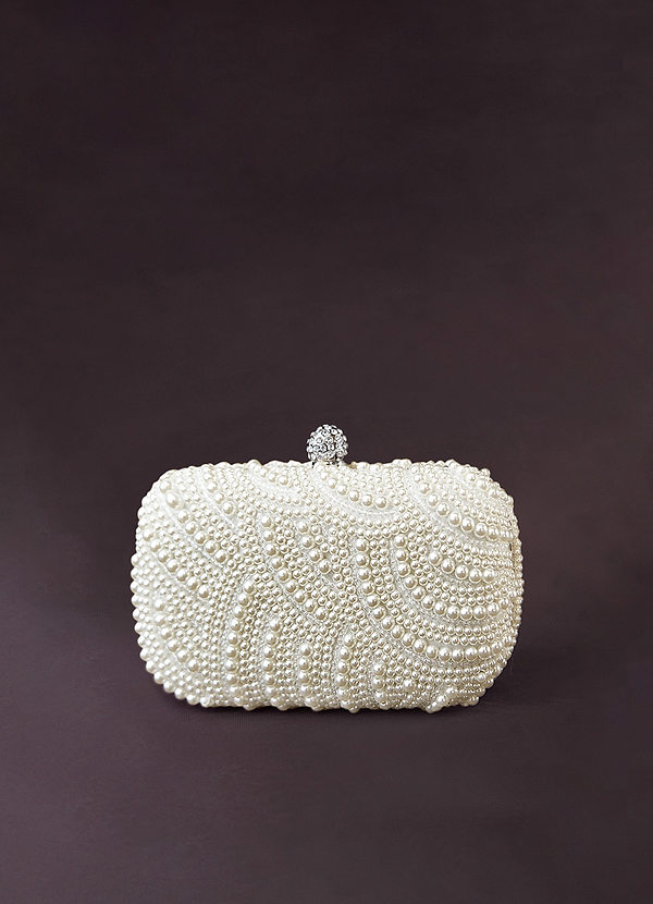 front Pearl Embellished Clutch