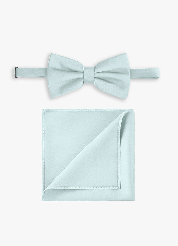 front Stretch Satin Bow Tie and Pocket Square Set