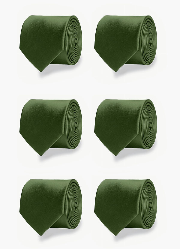 front Matte Satin Matching Groomsmen Tie Set – 6 Pieces