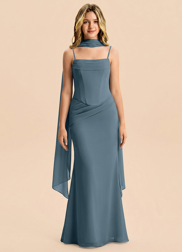 Azazie Sorrel Junior Twilight Mermaid Pleated Chiffon Dress image1