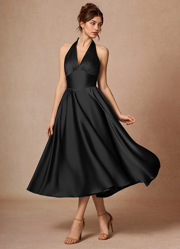 Dominique Black Midi Dress image1