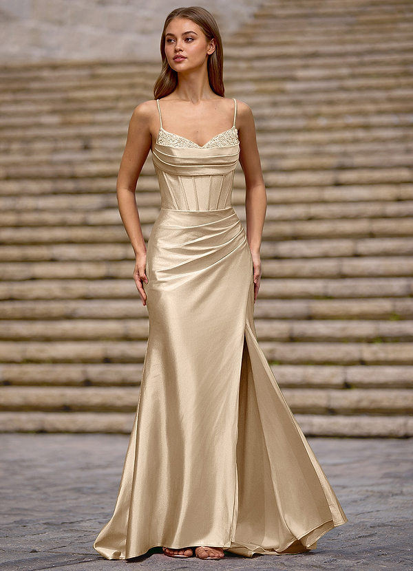 chiffon women's dress Marabella (natural chiffon) XS color-navy-gold Knit Dress Black Casual Material:Custom Fabric of Choice cascading ruffles