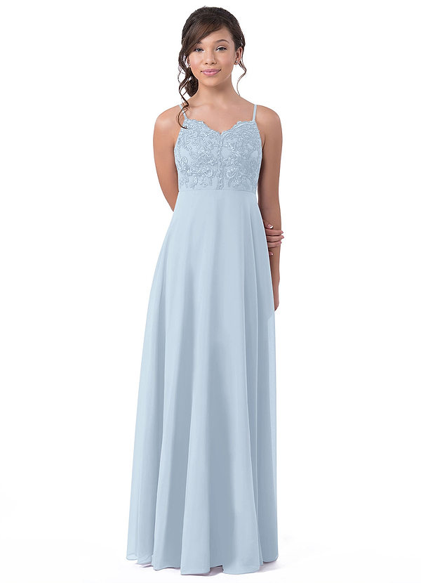 Vestidos De Dama De Honor Junior De Chifón A La Altura De Té Azul Cielo