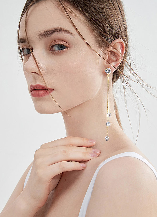 tiered drop earrings