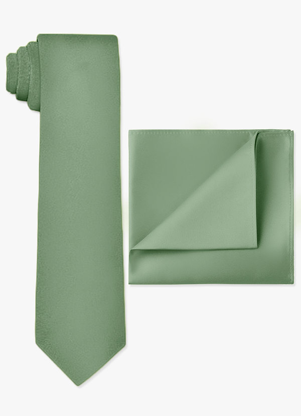 front Ensemble cravate large et pochette en satin mat
