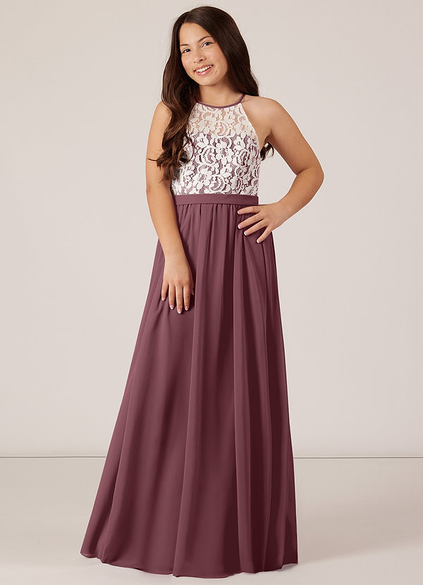 Vestidos De Dama De Honor Junior De Tul Con Parte Superior De Satén Musgo main image 1
