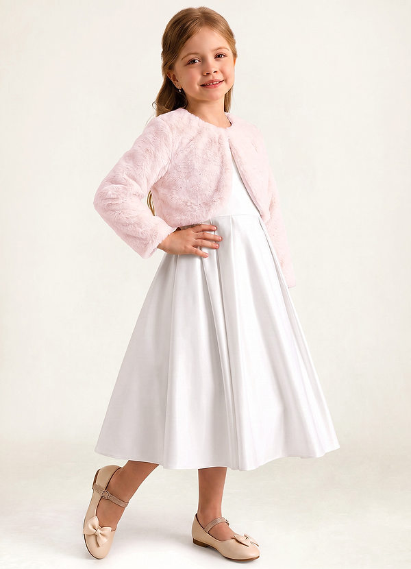 front Chaqueta de piel sintética para niña de las flores