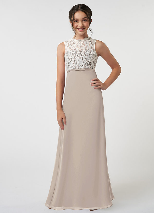 Azazie Rana Junior Frost A-Line Lace Chiffon Dress image1