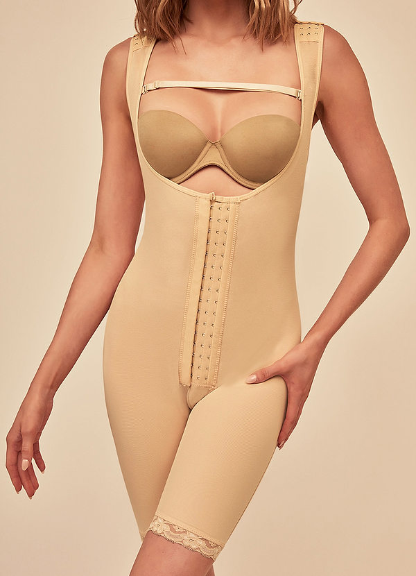 front Adjustable Underbust Mid Thigh Bodysuit