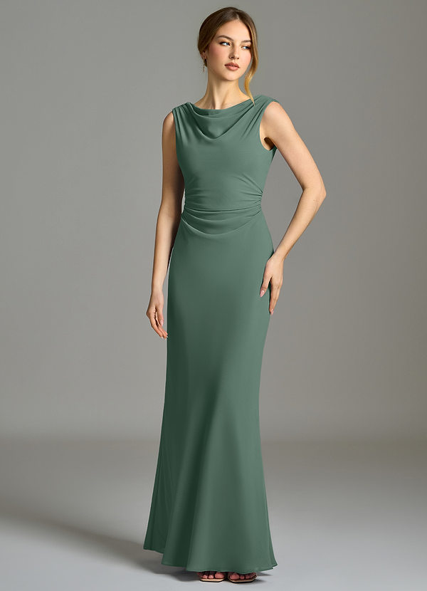 Azazie Kieryn Bruidsmeisjes Jurken Jurk van Chiffon met Zeemeermin Geplooid Zeemos image1