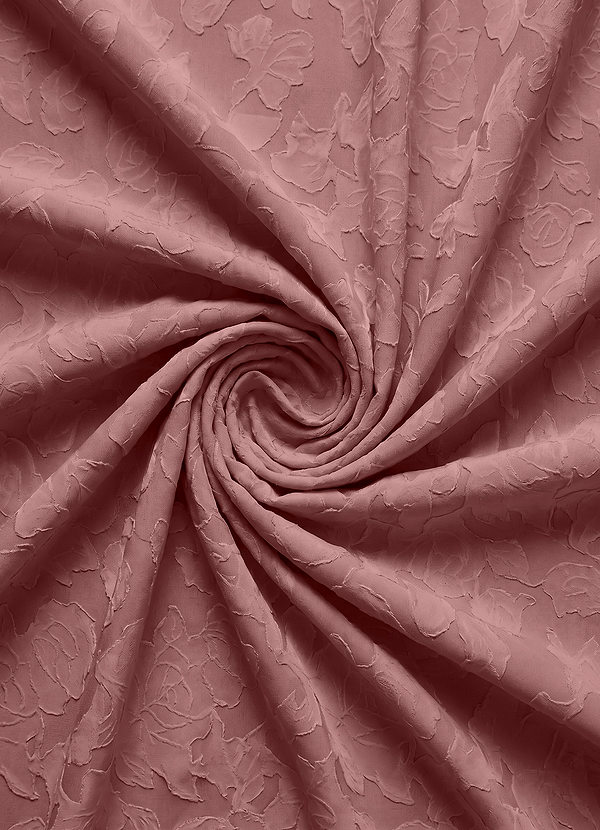 front Azazie Dusty Rose Floral Burnout Fabric By the Yard