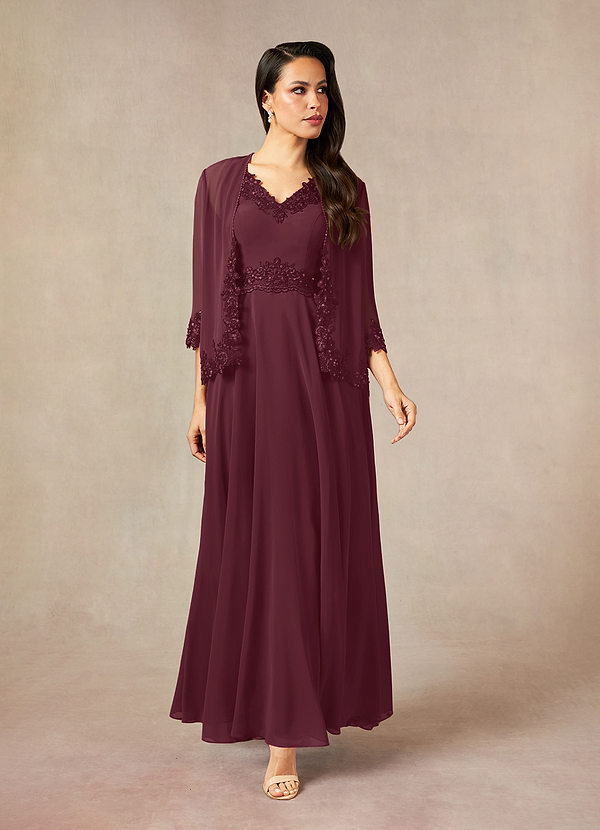 Azazie Devana Mother of the Brides Dresses Cabernet A-Line Sequins Chiffon Dress image1