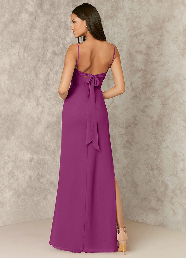 back Corseted Chiffon Column Dress