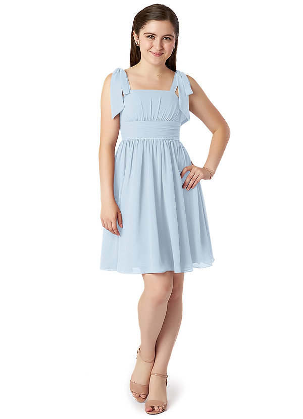 Azazie Jordanna Junior Mist A-Line Pleated Chiffon Dress image1