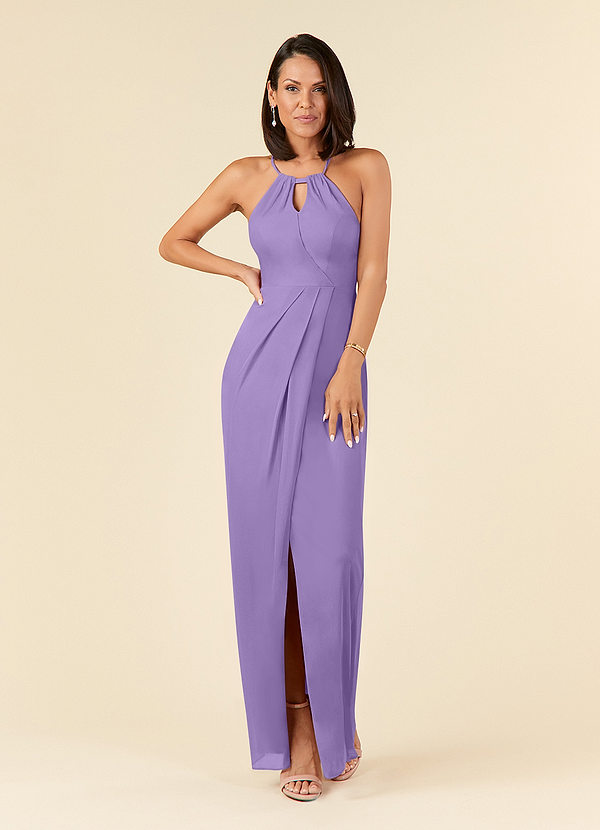 Azazie Hadid Mother of the Brides Dresses Tahiti Sheath Pleated Mesh Dress image1