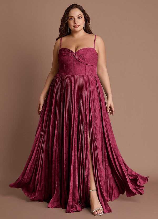 Akiko Merlot Pleated Maxi Dress image1