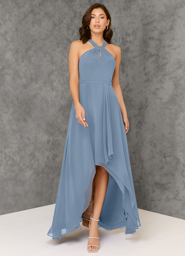 Dusty Blue Azazie Amdis Bridesmaid Dresses Azazie