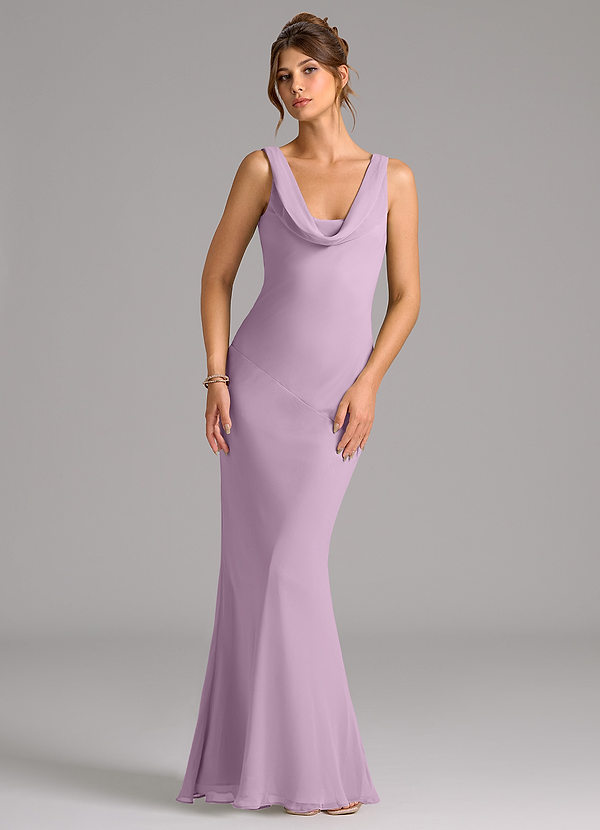 Azazie Rylina Bridesmaid Dresses Wisteria Mermaid Pleated Chiffon Dress image1