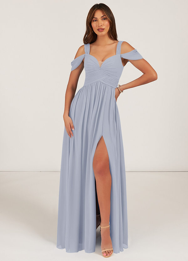 Leona Tirante Espagueti Gasa Vestido De Dama De Honor Lavanda Tallas Grandes main image 1