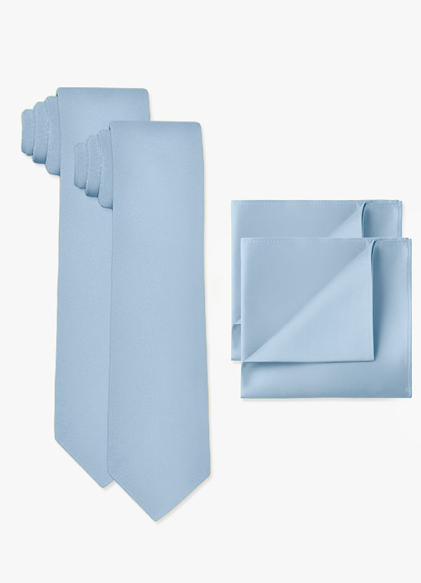 front Matte Satin Wide Tie and Pocket Square 2-Piece Set