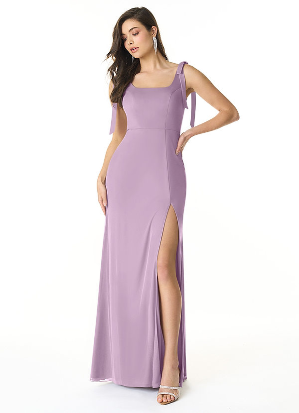 Azazie Wanda Bridesmaid Dresses Sheath Convertible Mesh Floor-Length Dress image1