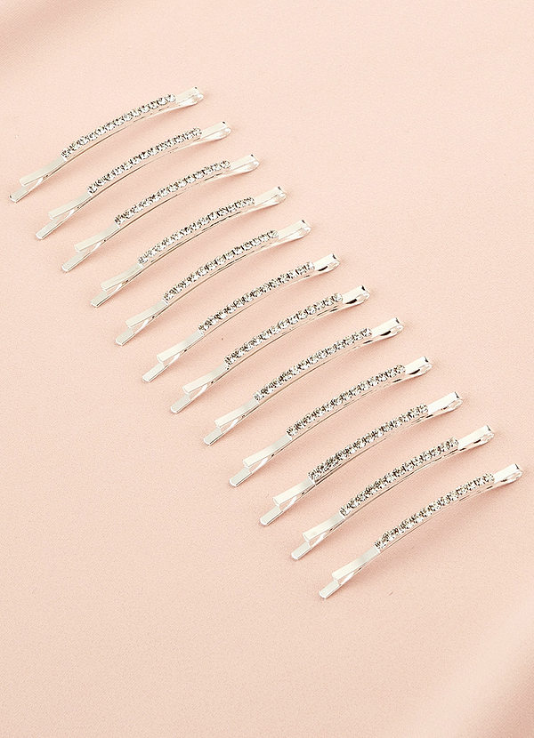 front Twelve-Piece Rhinestone Hair Clip Set
