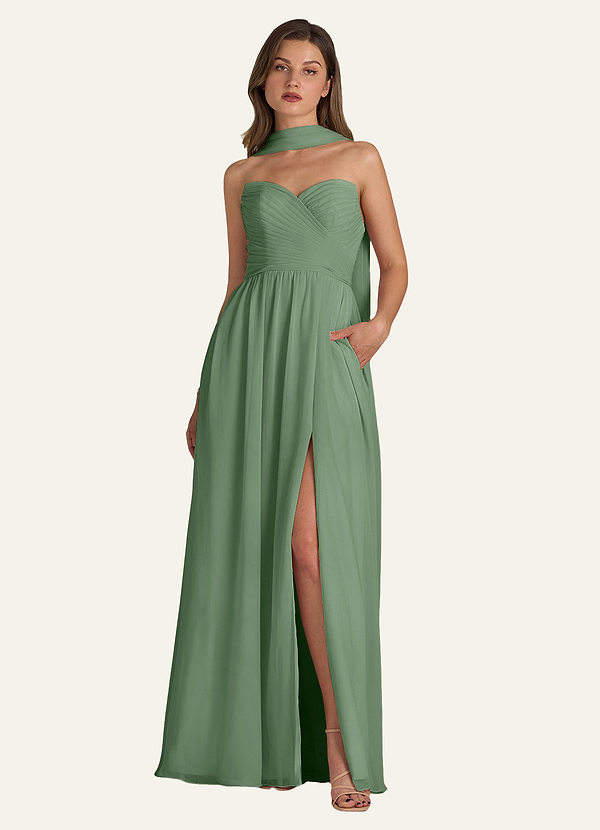 front Azazie Matching Color Chiffon Scarf