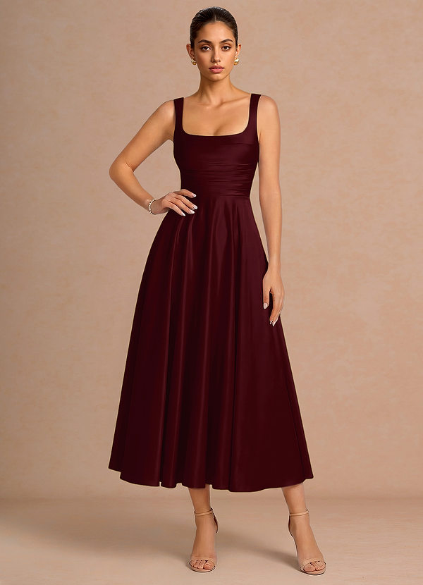 Azaria Wine Midi Dress image1