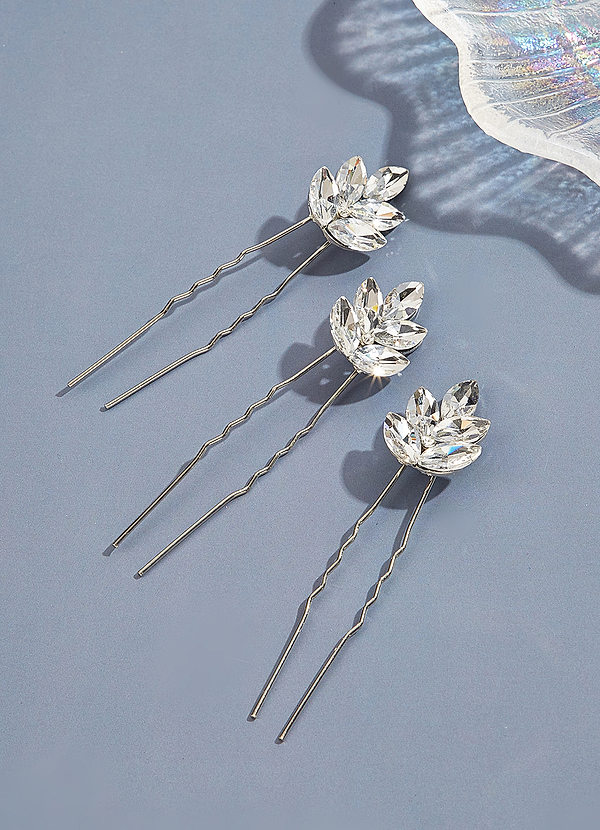 front Zestaw spinek do włosów Dewdrop Crystal