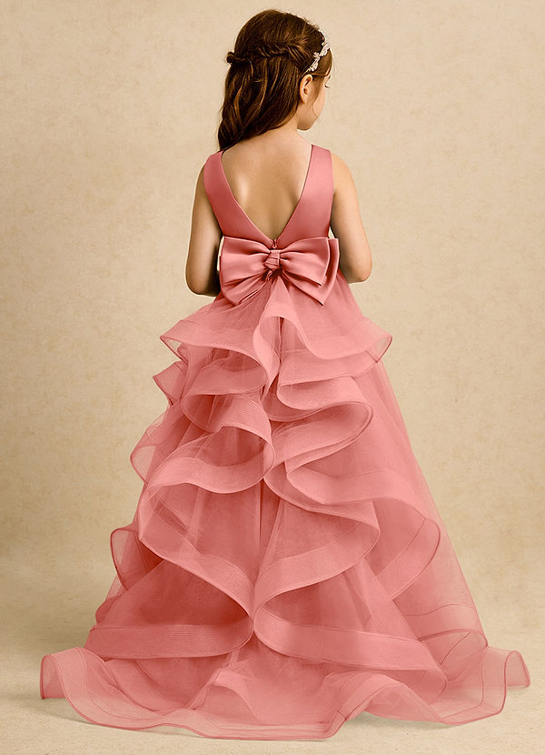 Lior Flower Girl Dresses Salmon Pink Ball-Gown Pleated Tulle Dress image1