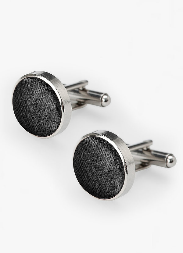 front Rounded Metallic Satin Cuff Links