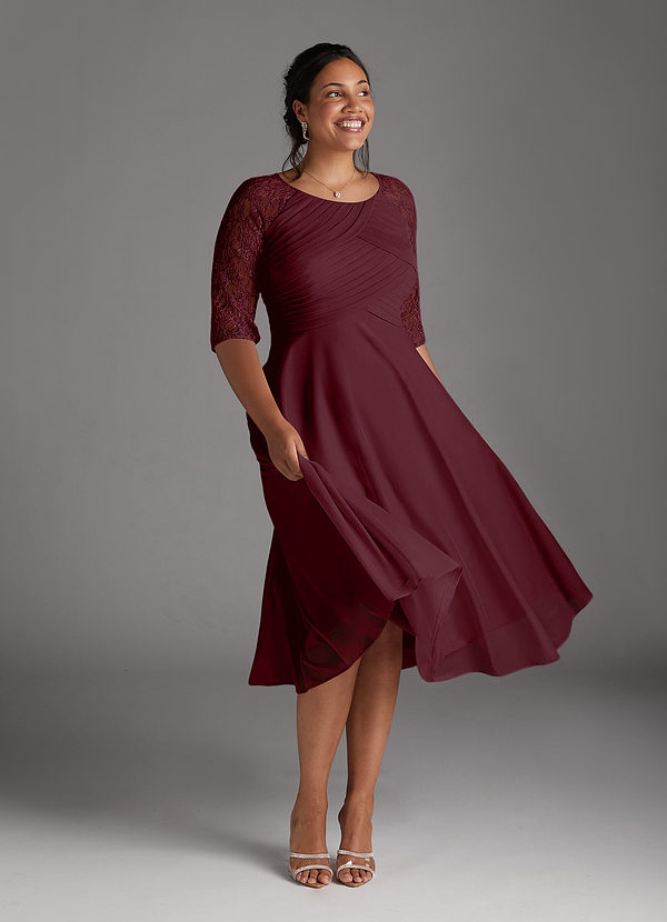 Azazie Gracelyn Brautmutterkleider A-Linie Spitze Kleid Cabernetrot image1