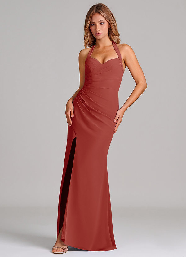 Azazie Emeria Suknie dla druhen Syrena Dekolt w kształcie serca Szyfon Do ziemi Sukienka image1