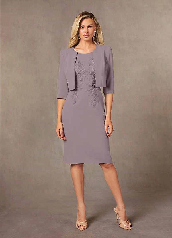 Azazie Ryne Mother of the Brides Dresses Dusk Sheath Lace Dress image1