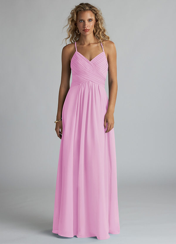 Haleigh A-Line Pleated Chiffon Dress